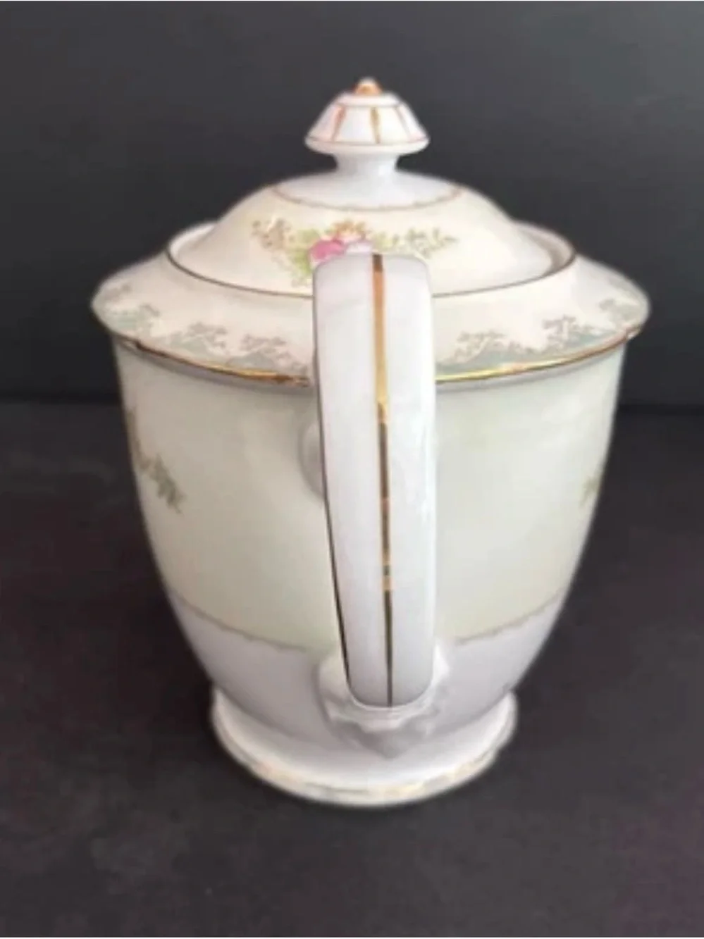 Vintage Porcelain Floral Gold Trim Tea Pot Shabby Chic Cottage Core Tea Party